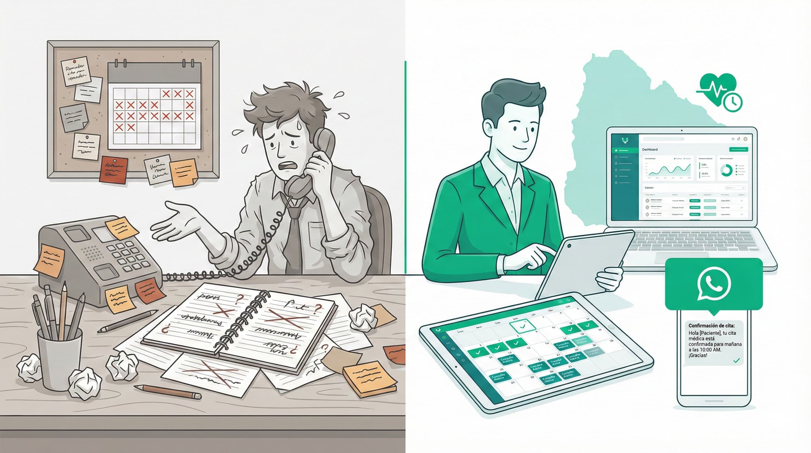 Agenda de citas médicas digital para clínicas en Uruguay - Software de gestión de turnos con recordatorios automáticos por WhatsApp